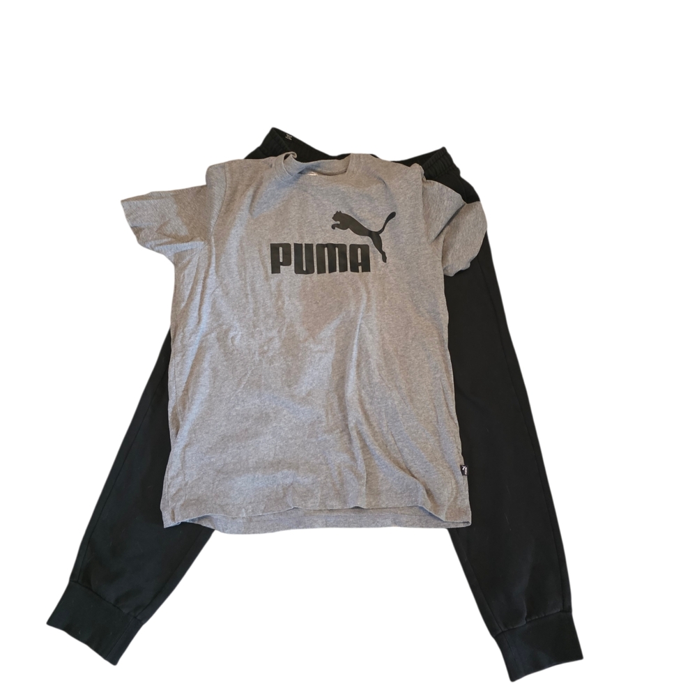 Puma Gray T-Shirt and Black Pants Set Both Size Large